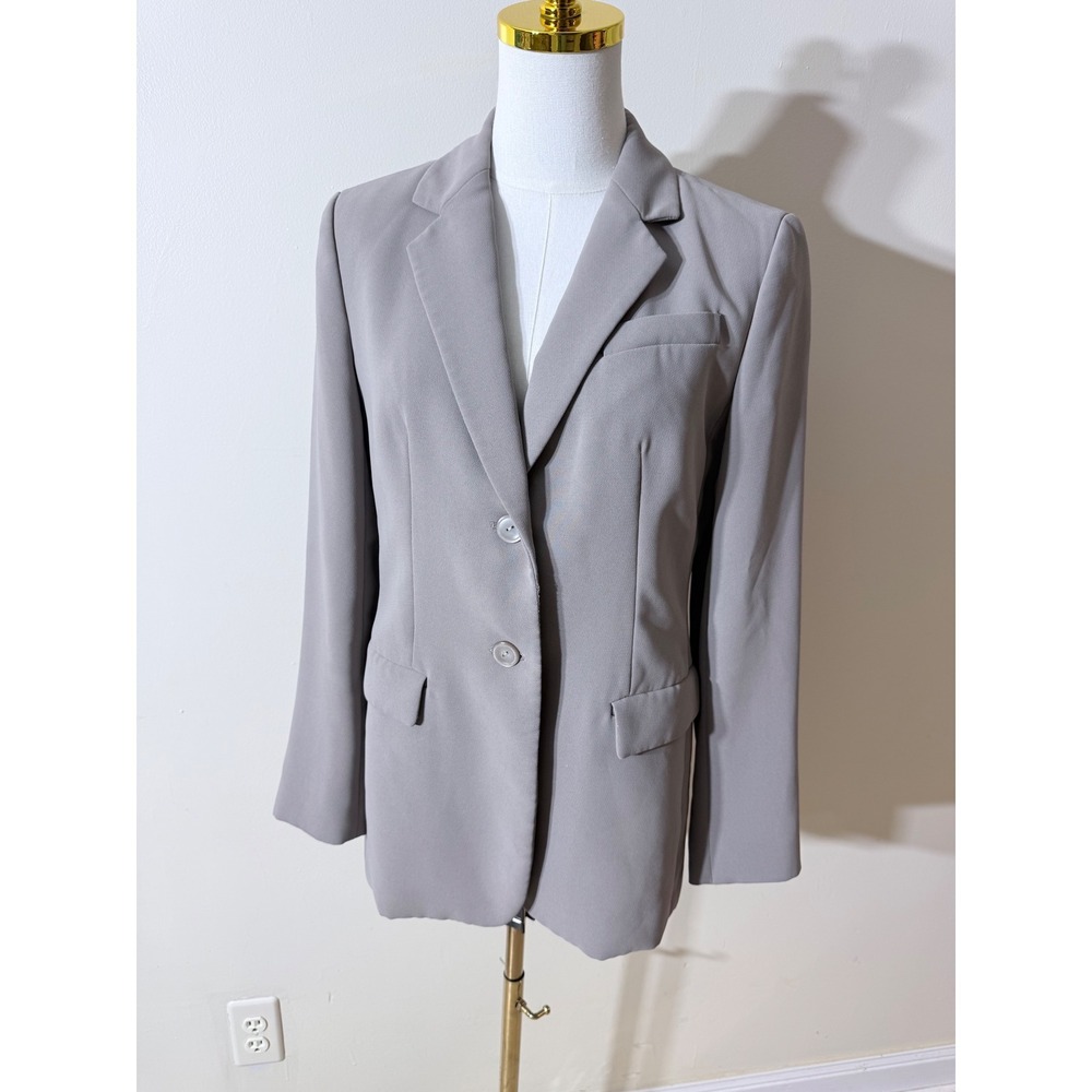 Talbots Gray Two Button‎ Blazer Jacket Professional Workwear Women Size 4